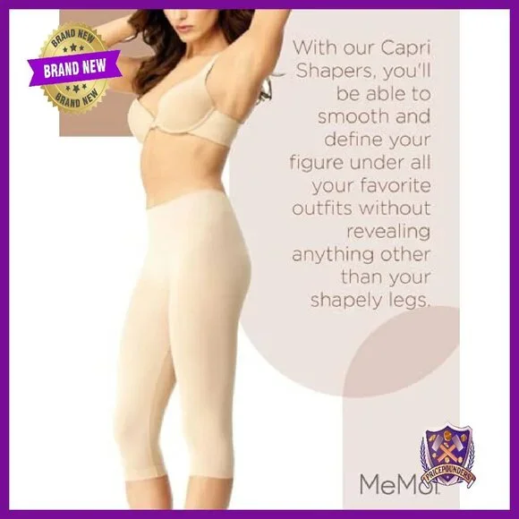 High Waist Tummy Control Capri Leggings Shapewear Sizes S-2X